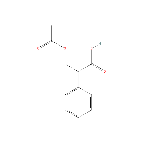 Chemical structure of 3-Acetoxy-2-phenylpropanoic Acid