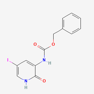 Chemical structure of 3-<<(benzyloxy)carbonyl>amino>-5-iodopyrid-2-one