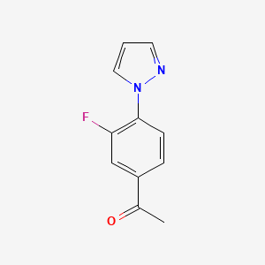 Chemical structure of 3’-Fluoro-4’-(1-pyrazolyl)acetophenone