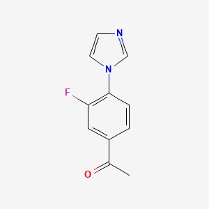 Chemical structure of 3’-Fluoro-4’-(1-imidazolyl)acetophenone