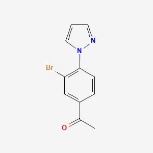 Chemical structure of 3’-Bromo-4’-(1-pyrazolyl)acetophenone