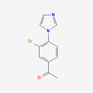Chemical structure of 3’-Bromo-4’-(1-imidazolyl)acetophenone