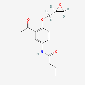 Chemical structure of 3’-Acetyl-4’-(2,3-epoxypropoxy-d5)butyranilide