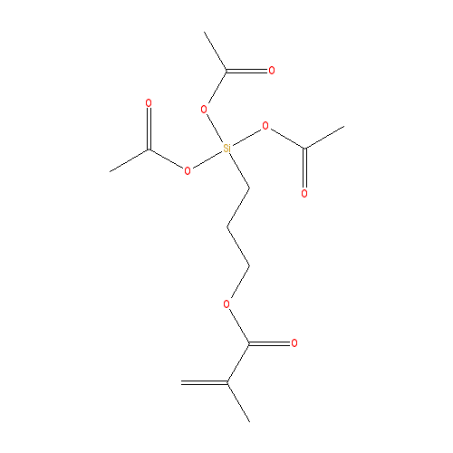 Chemical structure of 3-[tris(acetoxy)silyl]propyl methacrylate