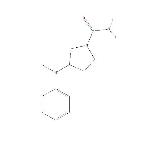 Chemical structure of 1-Pyrrolidinecarboxamide, 3-(N-methylanilino)-