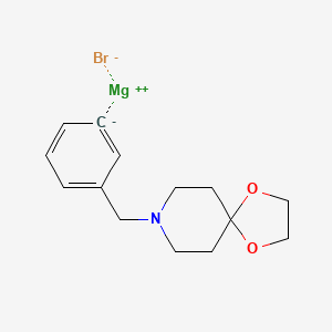 Chemical structure of 3-[8-(1,4-Dioxa-8-azaspiro[4.5]decyl)methyl]phenylmagnesium bromide