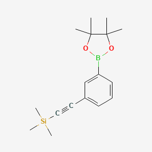 Chemical structure of 3-[2-(Trimethylsilyl)ethynyl]benzeneboronic acid pinacol ester