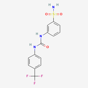 Chemical structure of 3-(3-(4-(Trifluoromethyl)phenyl)ureido)benzenesulfonamide