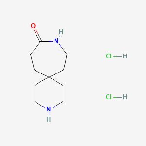 Chemical structure of 3,9-diazaspiro[5.6]dodecan-10-one dihydrochloride