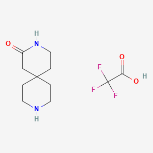 Chemical structure of 3,9-Diazaspiro[5.5]undecan-2-one 2,2,2-trifluoroacetate