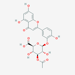Chemical structure of 3,8-Di-O-methylellagic acid 2-O-(5'-O-acetyl)arabinofuranoside