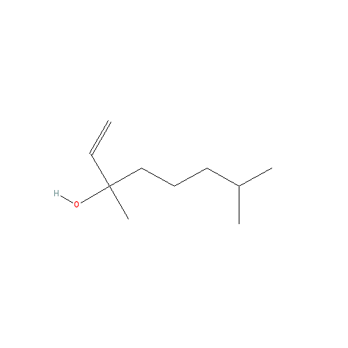 Chemical structure of 3,7-dimethyloct-1-en-3-ol