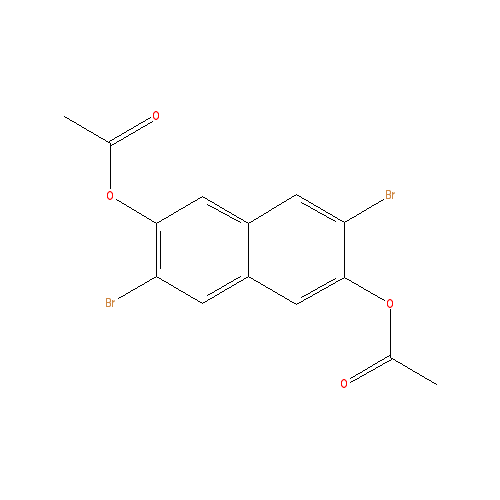 Chemical structure of 3,7-Dibromonaphthalene-2,6-diyl Diacetate