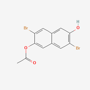 Chemical structure of 3,7-Dibromo-6-hydroxy-2-naphthyl Acetate