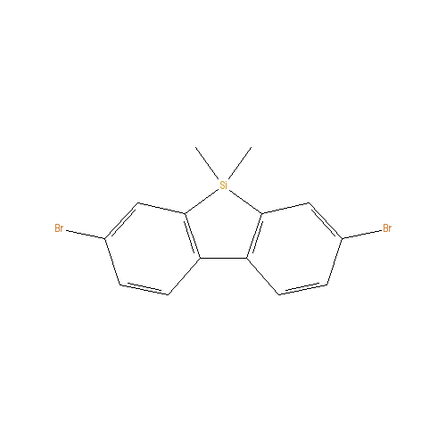 Chemical structure of 3,7-Dibromo-5,5-dimethyl-5H-dibenzo[b,d]silole