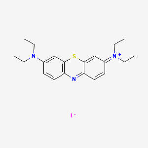Chemical structure of 3,7-Bis(diethylamino)phenothiazin-5-ium iodide
