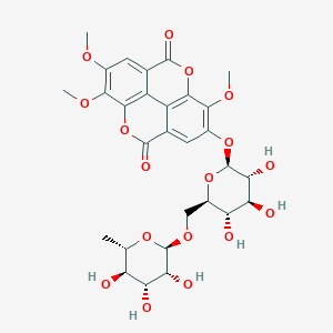 Chemical structure of 3,7,8-Tri-O-methylellagic acid 2-O-rutinoside