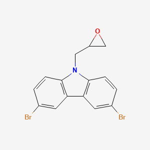 Chemical structure of 3,6-Dibromo-9-(oxiran-2-ylmethyl)-9H-carbazole