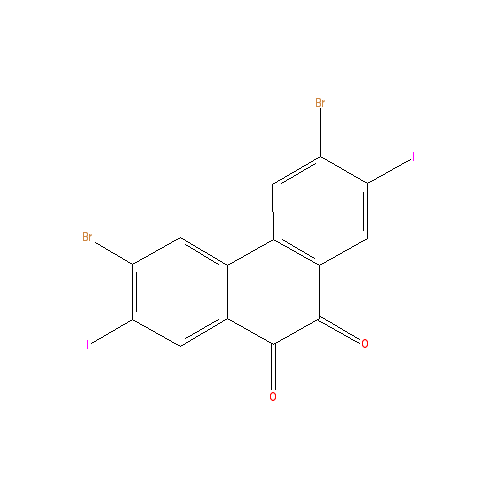 Chemical structure of 3,6-Dibromo-2,7-diiodophenanthrene-9,10-dione