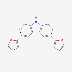 Chemical structure of 3,6-di(furan-2-yl)-9H-carbazole