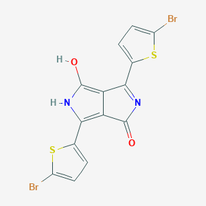 Chemical structure of 3,6-Bis(5-bromothiophen-2-yl)pyrrolo[3,4-c]pyrrole-1,4(2H,5H)-dione