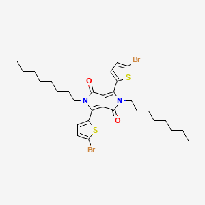 Chemical structure of 3,6-Bis(5-bromothiophen-2-yl)-2,5-dioctylpyrrolo[3,4-c]pyrrole-1,4(2H,5H)-dione
