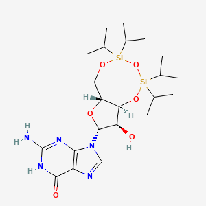 Chemical structure of 3',5'-O-(1,1,3,3-Tetraisopropyl-1,3-disiloxanediyl)guanosine