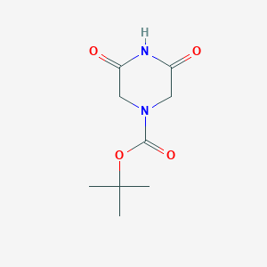 Chemical structure of Tert-butyl 3,5-dioxopiperazine-1-carboxylate