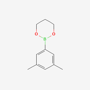 Chemical structure of 3,5-dimethylphenylboronic acid-1,3-propanediol ester
