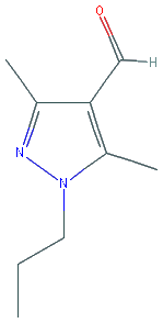 Chemical structure of 3,5-dimethyl-1-propyl-1H-pyrazole-4-carbaldehyde