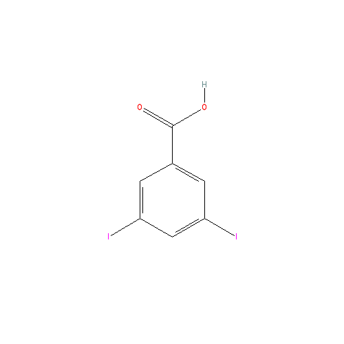 Chemical structure of 3,5-Diiodobenzoic acid