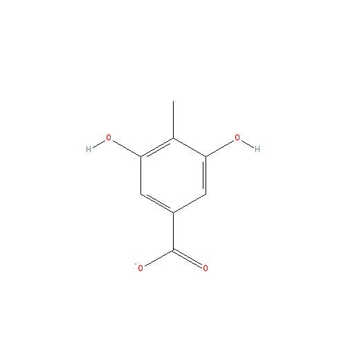 Chemical structure of 3,5-Dihydroxy-4-methylbenzoic Acid