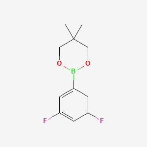 Chemical structure of 2-(3,5-Difluorophenyl)-5,5-dimethyl-1,3,2-dioxaborinane