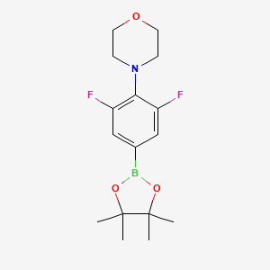 Chemical structure of 3,5-Difluoro-4-morpholinophenylboronic Acid Pinacol Ester