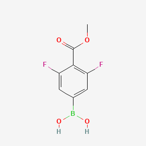 Chemical structure of 1-Methyl 4-borono-2,6-difluorobenzoate