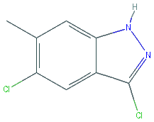 Chemical structure of 3,5-dichloro-6-methyl-1H-indazole