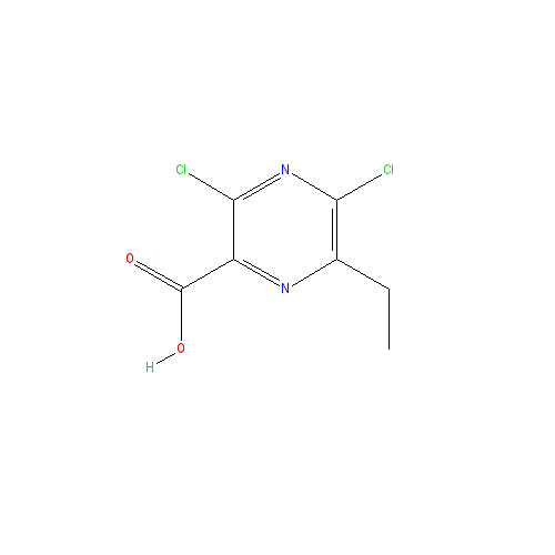 Chemical structure of 3,5-Dichloro-6-ethylpyrazine-2-carboxylic acid