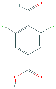 Chemical structure of 3,5-Dichloro-4-formylbenzoic acid