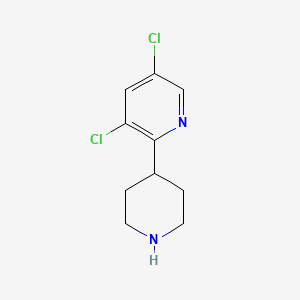 Chemical structure of 3,5-Dichloro-2-(piperidin-4-yl)pyridine