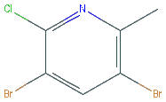 Chemical structure of 3,5-Dibromo-2-chloro-6-methylpyridine