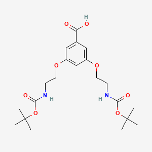 Chemical structure of 3,5-Bis[2-(boc-amino)ethoxy]-benzoic acid