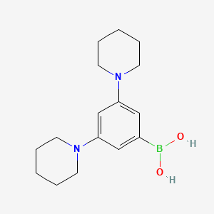 Chemical structure of 3,5-Bis(piperidino)phenylboronic acid