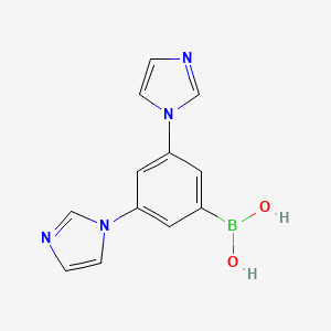 Chemical structure of 3,5-Bis(imidazol-1-yl)phenylboronic acid