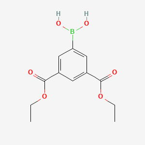Chemical structure of 3,5-bis(ethoxycarbonyl)phenylboronicacid