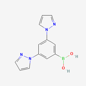 Chemical structure of 3,5-Bis(1H-pyrazol-1-yl)phenylboronic acid