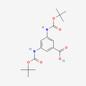 Chemical structure of 3,5-Bis((tert-butoxycarbonyl)amino)benzoic acid