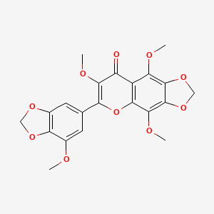 Chemical structure of 3,5,8,3'-Tetramethoxy-6,7,4',5'-bis(methylenedioxy)flavone