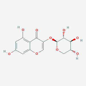 Chemical structure of 3,5,7-Trihydroxychromone 3-O-β-D-xylopyranoside