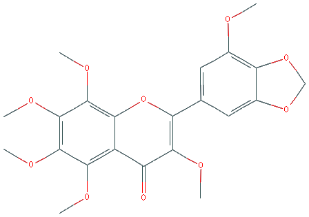 Chemical structure of 3,5,6,7,8,3'-Hexamethoxy-4',5'-methylenedioxyflavone