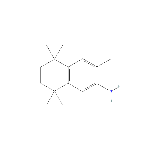 Chemical structure of 3,5,5,8,8-Pentamethyl-5,6,7,8-tetrahydronaphthalen-2-amine